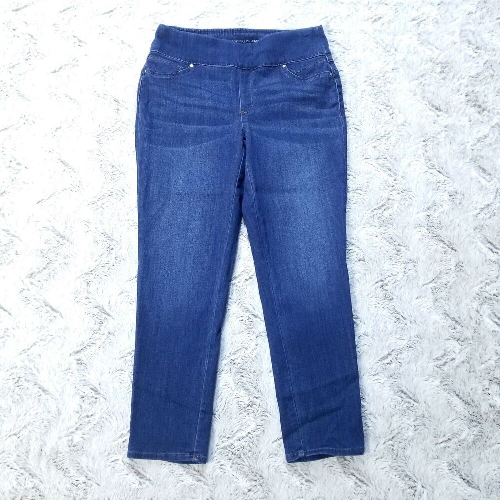Chico's Jeans Womens 0 Blue Perfect Stretch Pull On Jegging Ankle Dark Wash